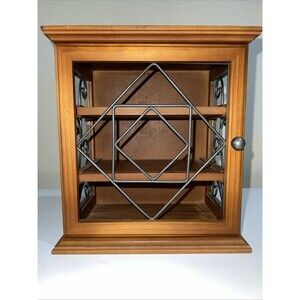 Curio Cabinet Wood Open Metalwork Scroll SPI San Francisco USA Wall Mount Table